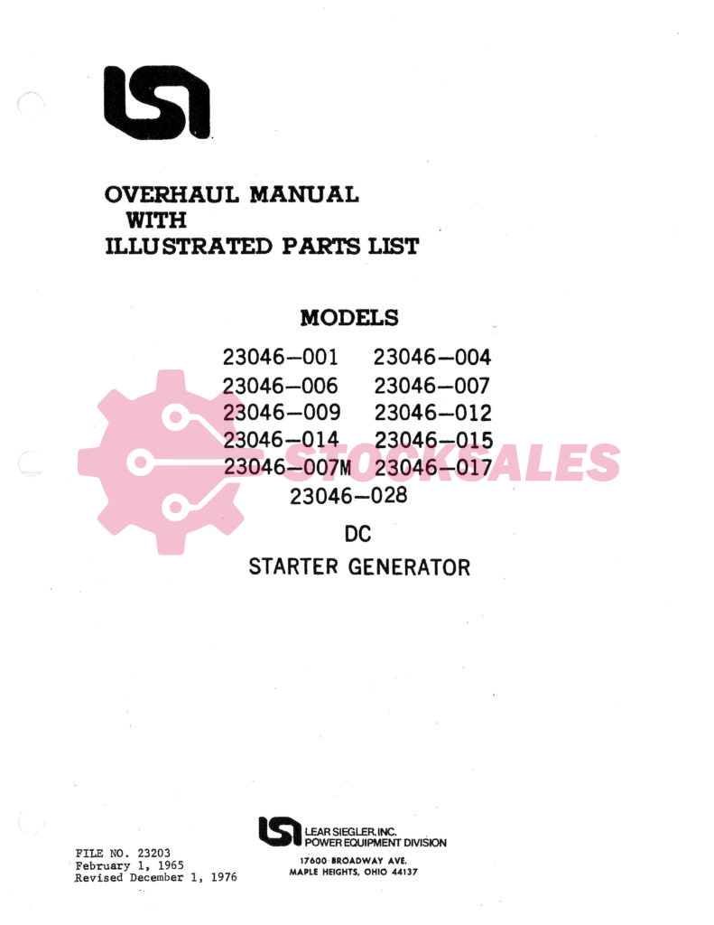 23046 Series Overhaul and Illustrated Parts List