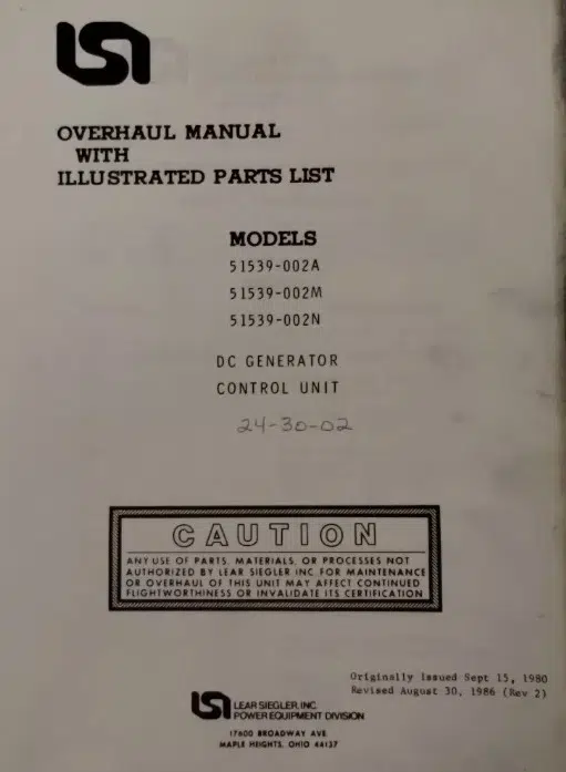 51539 Series OVERHAUL MANUAL WITH IPB