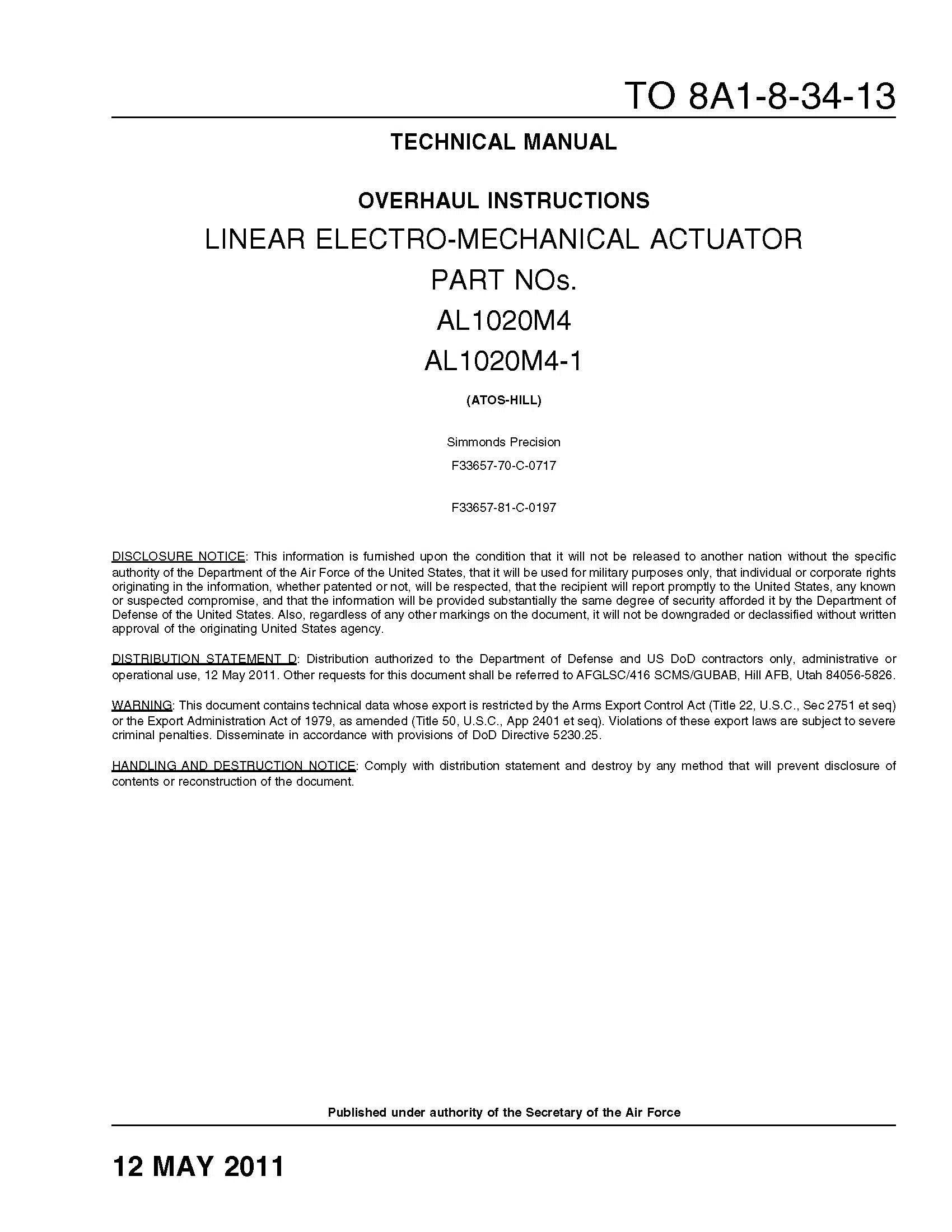 TO 8A1-8-34-13 TO 8A1-8-34-13