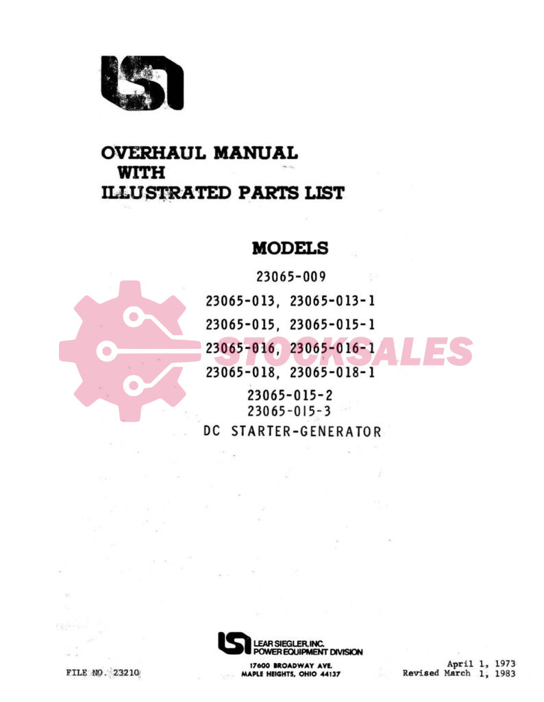 23065-013 STARTER GENERATOR - OVERHAUL MANUAL + IPL.pdf
